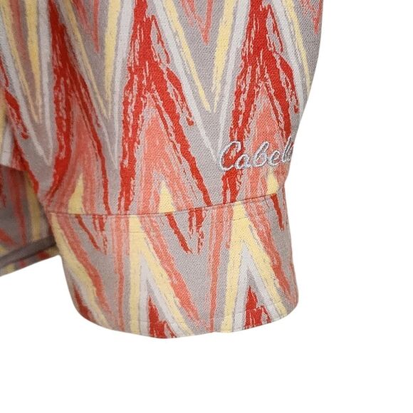 Cabela's shirt geometric striped button up flannel Western Southwest Cowgirl L - Picture 3 of 6